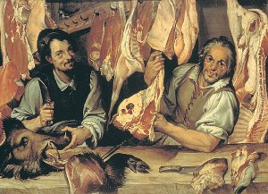 From Wikipedia Commons: Bartolomeo Passarotti – The Butcher Stall